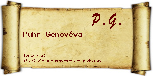 Puhr Genovéva névjegykártya